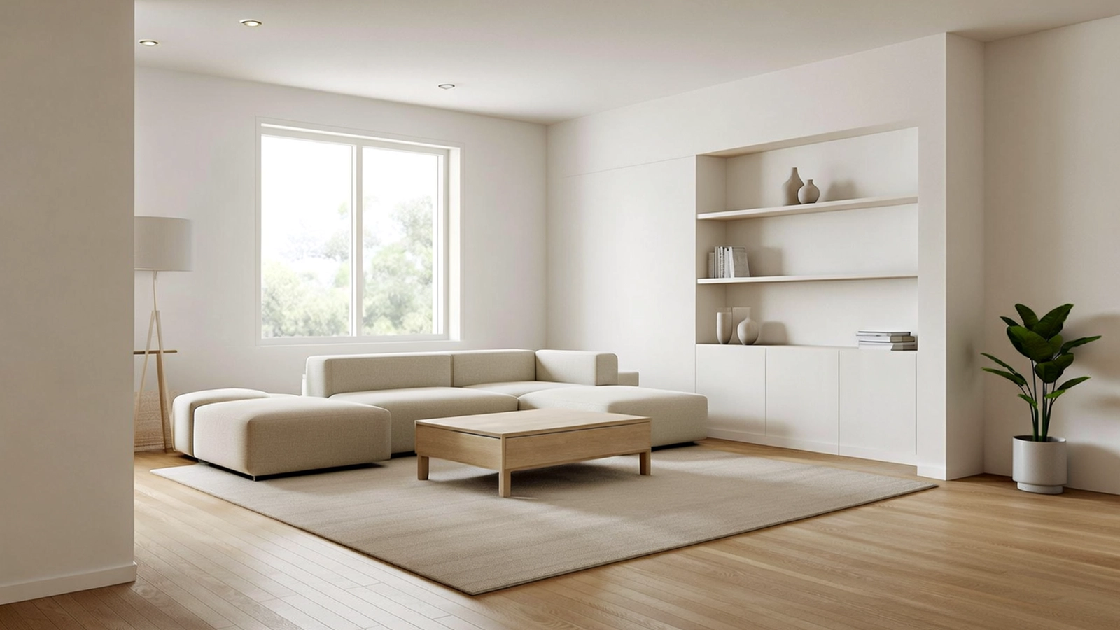 Eine neutral gestaltete Wohnsituation mit klarer Raumlogik, erkennbaren Funktionsbereichen und ruhiger, alltagstauglicher Struktur.